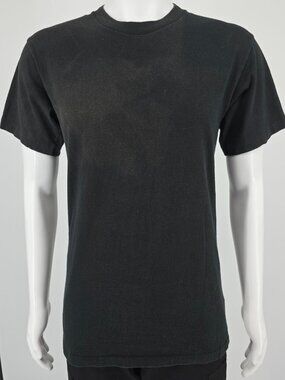 Vintage 1980s Duke Athletic Products Blank Black Single Stitch T-Shirt (M)